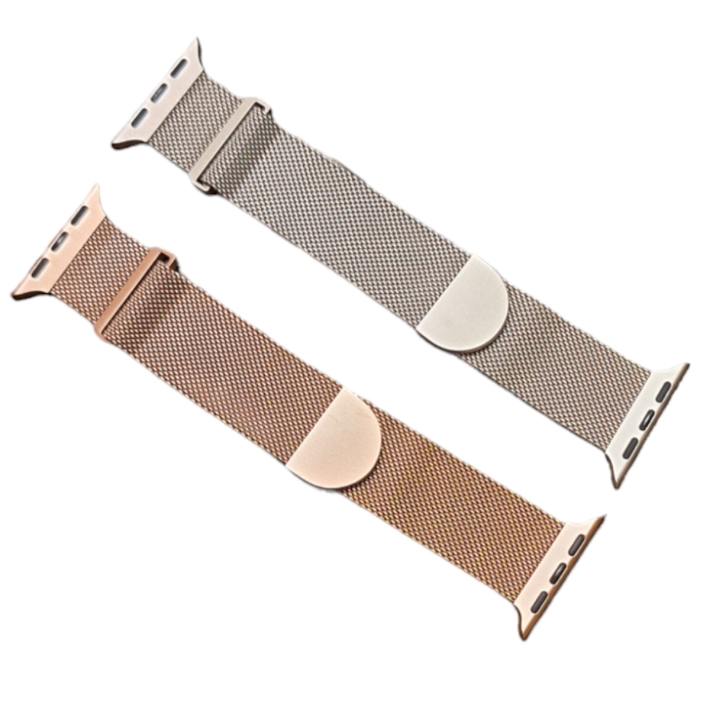 2-Pack Mesh IWatch Band For Apple Watch Sizes 41mm/40mm/38mm Starlight/Rose Gold